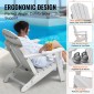 Καρέκλα VEVOR Adirondack Πλαστική, Σετ 2 Φορητή Πτυσσόμενη Πυροσβεστική Καρέκλα Παντός Καιρού, Καρέκλα Αίθριου εξωτερικού χώρου Adirondack με ποτηροθήκη, με Χαλαρωτικό Μπράτσο Εργονομικό, για Κήπο, Πίσω αυλή - Λευκό