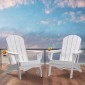 Καρέκλα VEVOR Adirondack Πλαστική, Σετ 2 Φορητή Πτυσσόμενη Πυροσβεστική Καρέκλα Παντός Καιρού, Καρέκλα Αίθριου εξωτερικού χώρου Adirondack με ποτηροθήκη, με Χαλαρωτικό Μπράτσο Εργονομικό, για Κήπο, Πίσω αυλή - Λευκό