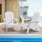Καρέκλα VEVOR Adirondack Πλαστική, Σετ 2 Φορητή Πτυσσόμενη Πυροσβεστική Καρέκλα Παντός Καιρού, Καρέκλα Αίθριου εξωτερικού χώρου Adirondack με ποτηροθήκη, με Χαλαρωτικό Μπράτσο Εργονομικό, για Κήπο, Πίσω αυλή - Λευκό