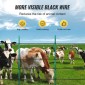 VEVOR Electric Fence Wire, 1000Ft 305M Portable Polywire, 1/4" Diameter 2 Copper Strands for Αξιόπιστη αγωγιμότητα και αντίσταση στη σκουριά, Σχοινί περίφραξης για άλογα, βοοειδή, ζώα