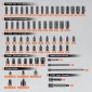 VEVOR Impact Socket Set 130 Piece 3/8" & 1/2" - SAE & Metric Drive Socket Set - 6 Point Cr-Mo Alloy Steel for Auto Repair - Εύκολα στην ανάγνωση ενδείξεις μεγέθους - Περιλαμβάνει θήκη αποθήκευσης