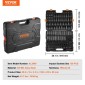 VEVOR Impact Socket Set 130 Piece 3/8" & 1/2" - SAE & Metric Drive Socket Set - 6 Point Cr-Mo Alloy Steel for Auto Repair - Εύκολα στην ανάγνωση ενδείξεις μεγέθους - Περιλαμβάνει θήκη αποθήκευσης