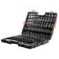 VEVOR Impact Socket Set 130 Piece 3/8" & 1/2" - SAE & Metric Drive Socket Set - 6 Point Cr-Mo Alloy Steel for Auto Repair - Εύκολα στην ανάγνωση ενδείξεις μεγέθους - Περιλαμβάνει θήκη αποθήκευσης