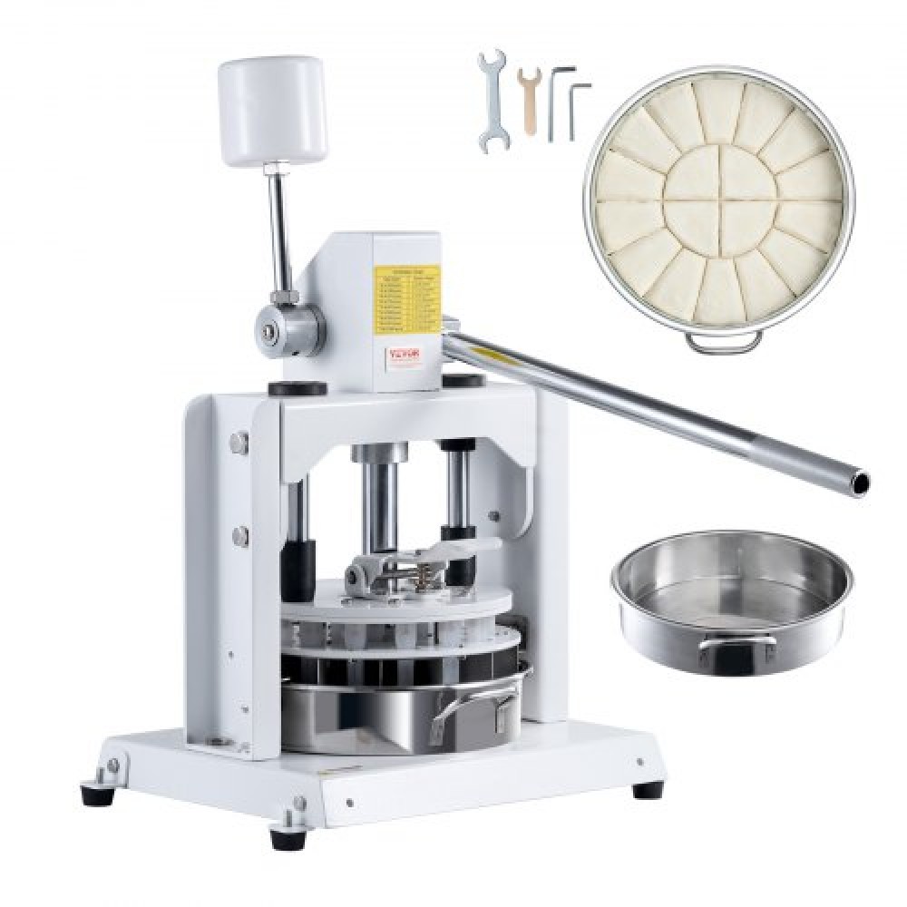 VEVOR Dough Divider Rounder, 18PCS Manual Dough Equal Divider Machine, 2,11oz - 9,88oz Χειροπίεση Κόφτης ζύμης με δίσκο και λεπίδα από ανοξείδωτο ατσάλι 304, Αρτοποιός για αρτοποιεία, εστιατόριο, εμπορικό