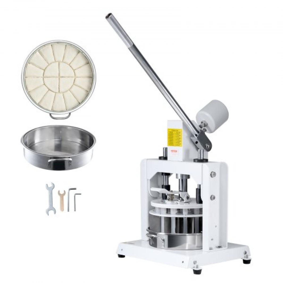 VEVOR Dough Divider Rounder, 18PCS Manual Dough Equal Divider Machine, 2,11oz - 9,88oz Χειροπίεση Κόφτης ζύμης με δίσκο και λεπίδα από ανοξείδωτο ατσάλι 304, Αρτοποιός για αρτοποιεία, εστιατόριο, εμπορικό