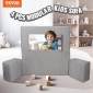 VEVOR Παιδικός καναπές, 4 τμχ Modular Kids Play Καναπές, Καναπές για νήπια-κρεβάτι, Παιδική Καρέκλα Έπιπλα Playroom, Παιδικός τμηματικός καναπές με αφαιρούμενο κάλυμμα για παιδιά, κορίτσια και αγόρια, γκρι