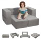 VEVOR Παιδικός καναπές, 4 τμχ Modular Kids Play Καναπές, Καναπές για νήπια-κρεβάτι, Παιδική Καρέκλα Έπιπλα Playroom, Παιδικός τμηματικός καναπές με αφαιρούμενο κάλυμμα για παιδιά, κορίτσια και αγόρια, γκρι