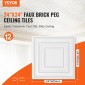 Πλακάκια οροφής VEVOR 12-συσκευασία 61 cm x 61 cm PVC Εύκολη τοποθέτηση Λευκό μοτίβο μανταλάκι