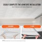 Πλακάκια οροφής VEVOR 12-συσκευασία 61 cm x 61 cm PVC Εύκολη τοποθέτηση Λευκό μοτίβο μανταλάκι