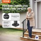 Κιγκλιδώματα VEVOR για σκαλοπάτια εξωτερικού χώρου, κιτ χειρολαβής σκάλας 2-3 βημάτων, κιγκλιδώματα από ανθρακονήματα μεταβατικού χάλυβα με κιτ εγκατάστασης, ράγες σκαλοπατιών για ηλικιωμένους, τσιμεντένια σκαλοπάτια & βεράντα & κατάστρωμα, μαύρη 