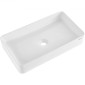 VEVOR Ορθογώνιος νεροχύτης σκάφους, 24" x 13,8" Πάγκος νιπτήρα σκαφών μπάνιου, Λευκοί κεραμικοί νεροχύτες μπάνιου πάνω από τον πάγκο, μοντέρνο στυλ, φωτεινός και κομψός, καλά συσκευασμένος για μπάνιο, ξενοδοχείο, τουαλέτα, RV