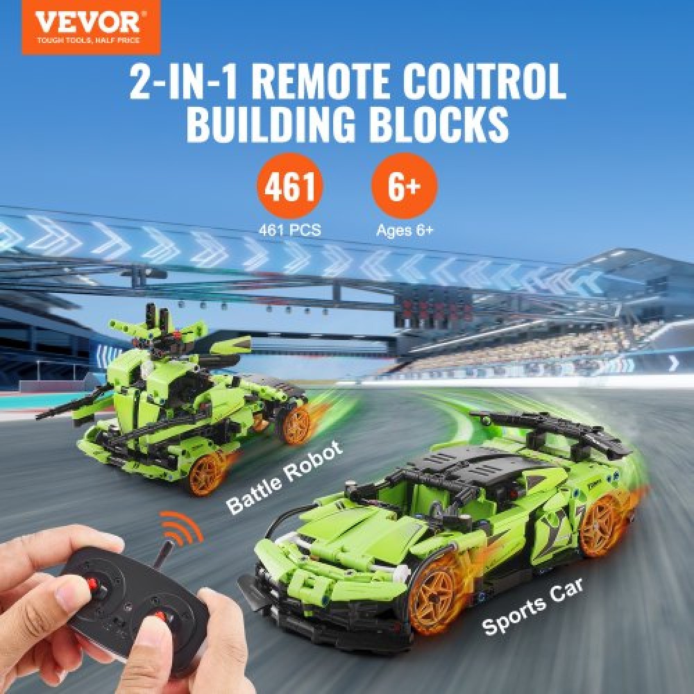 VEVOR STEM Building Toys for Children, 2-in-1 461 PCS Blocks, Remote control Building Car Kits Remote & APP Controlled Car/Robot, RC STEM Robots Building Set Δώρα για αγόρια κορίτσια 6+ ετών