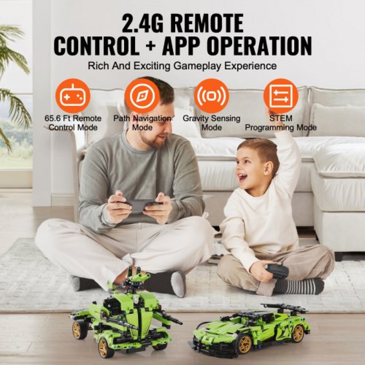 VEVOR STEM Building Toys for Children, 2-in-1 461 PCS Blocks, Remote control Building Car Kits Remote & APP Controlled Car/Robot, RC STEM Robots Building Set Δώρα για αγόρια κορίτσια 6+ ετών