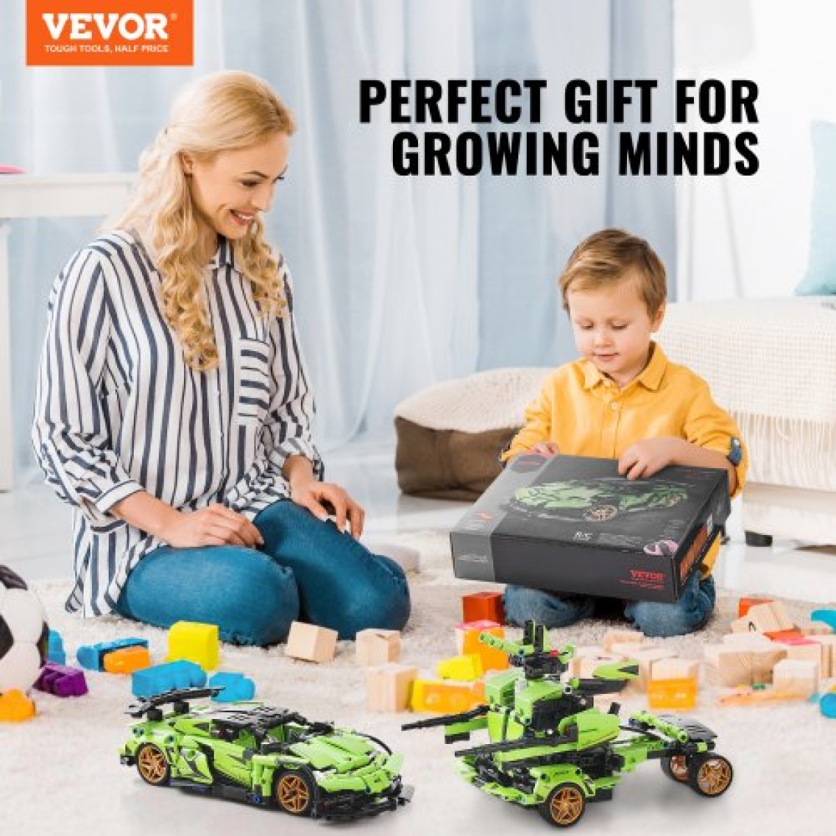 VEVOR STEM Building Toys for Children, 2-in-1 461 PCS Blocks, Remote control Building Car Kits Remote & APP Controlled Car/Robot, RC STEM Robots Building Set Δώρα για αγόρια κορίτσια 6+ ετών