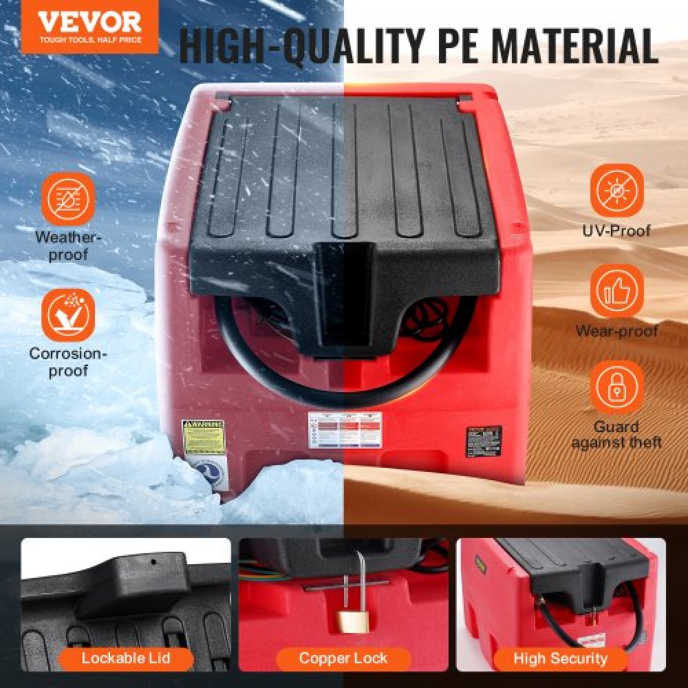 VEVOR Φορητό ρεζερβουάρ ντίζελ & βενζίνης 181,7 L δοχείο καυσίμου με αντλία μεταφοράς 12 V