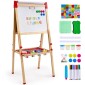 VEVOR Art Easel για Παιδιά, Ξύλινο Παιδικό Καλλιτεχνικό Καβαλέτο 3 σε 1 Διπλής Όψης με Μαγνητικό Πίνακα, Μαυροπίνακα & Χάρτινο Ρολό, Ρυθμιζόμενη όρθια σανίδα σχεδίασης με αξεσουάρ ζωγραφικής για αγόρια και κορίτσια
