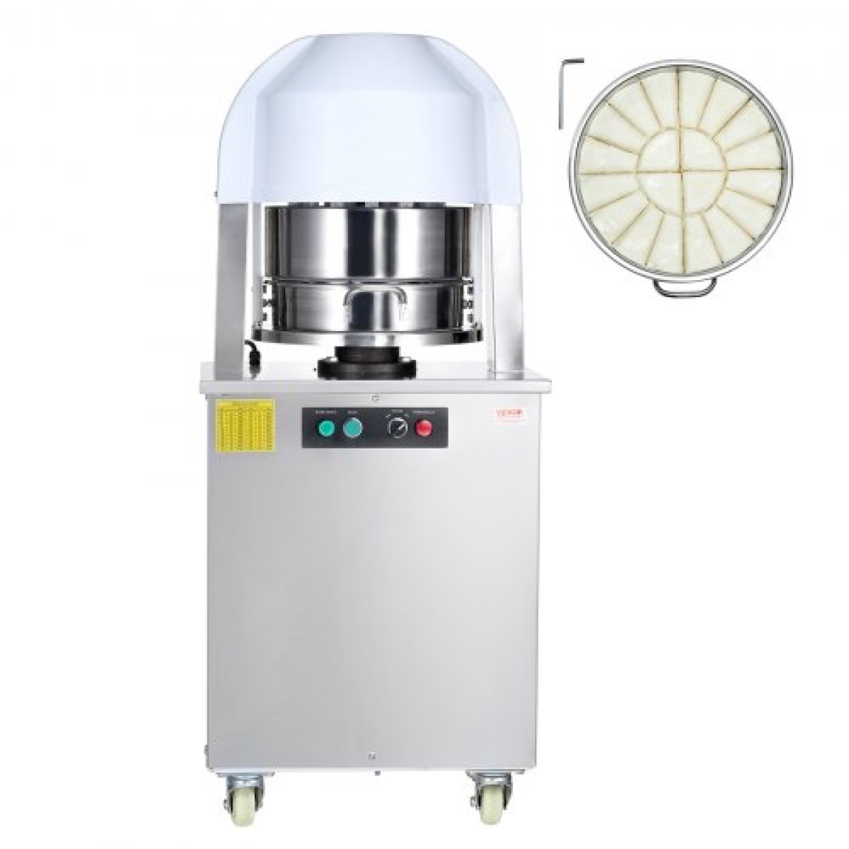 VEVOR Electric Divider Dough, 20PCS Automatic Dough Dividing Machine cutting, 2.12oz - 9.17oz Equal Duugh Cutter with Pure Copper Motor and 304 Inox Trade Tray, for Bakery, Restaurant