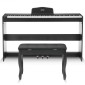 VEVOR Weighted Digital Piano, Πλήκτρα 88 Πλήκτρων Πλήρως Ζυγισμένη, Διπλό Πληκτρολόγιο & Ηχεία Απλή βάση ντουλαπιού με διπλά ακουστικά 200 τόνους & ρυθμούς, υποστήριξη Bluetooth/USB/MIDI, Μάθημα για καθηγητές