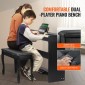 VEVOR Weighted Digital Piano, Πλήκτρα 88 Πλήκτρων Πλήρως Ζυγισμένη, Διπλό Πληκτρολόγιο & Ηχεία Απλή βάση ντουλαπιού με διπλά ακουστικά 200 τόνους & ρυθμούς, υποστήριξη Bluetooth/USB/MIDI, Μάθημα για καθηγητές