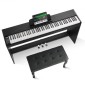 VEVOR Weighted Digital Piano, Πλήκτρα 88 Πλήκτρων Πλήρως Ζυγισμένη, Διπλό Πληκτρολόγιο & Ηχεία Απλή βάση ντουλαπιού με διπλά ακουστικά 200 τόνους & ρυθμούς, υποστήριξη Bluetooth/USB/MIDI, Μάθημα για καθηγητές