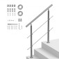 VEVOR 100,1 cm Κιγκλιδώματα για Εξωτερικά σκαλοπάτια 2 Εγκάρσιες ράβδοι Σκάλα για Βεράντα