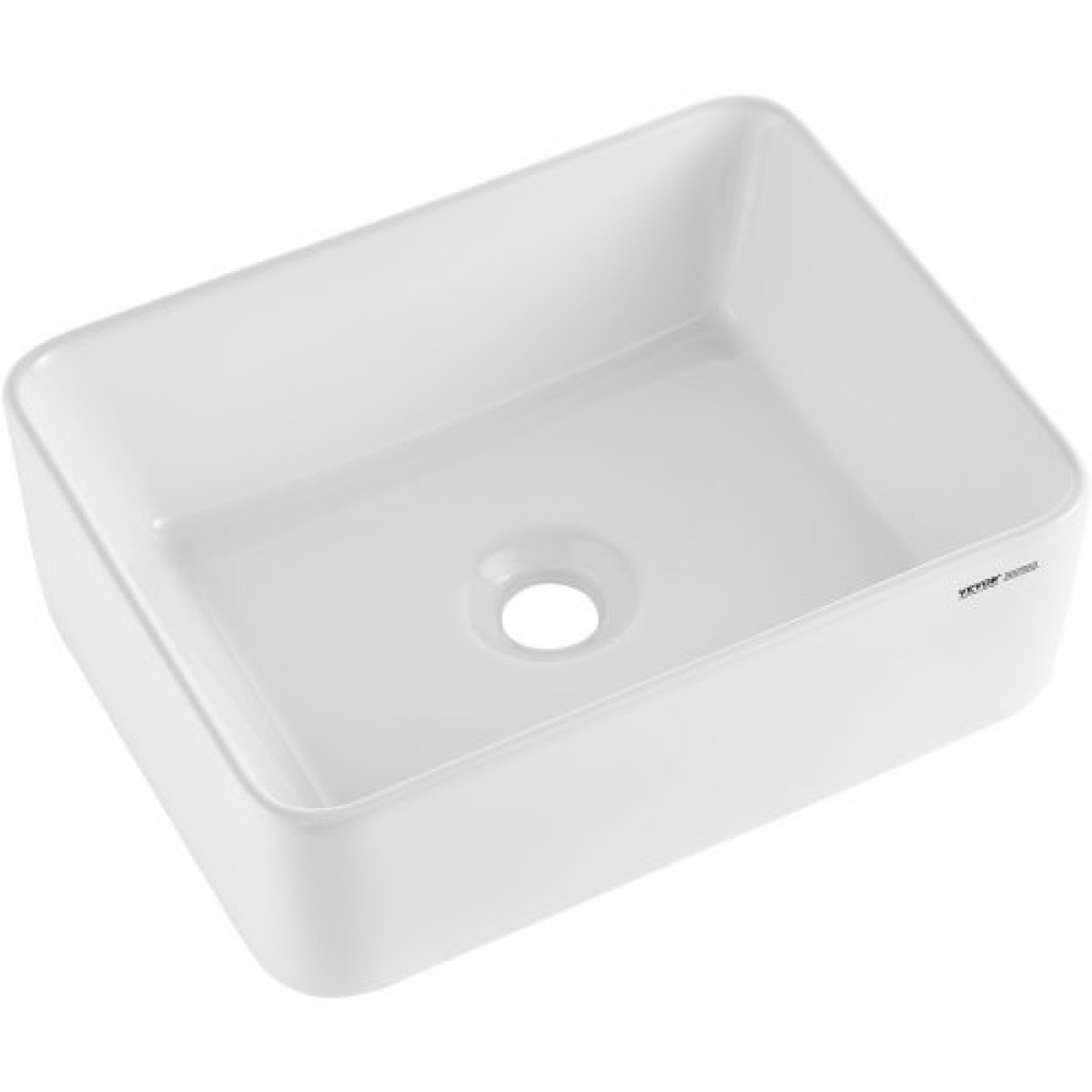 VEVOR Ορθογώνιος νεροχύτης σκάφους, 16" x 12" Πάγκος νιπτήρα σκαφών μπάνιου, Λευκοί κεραμικοί νεροχύτες μπάνιου πάνω από τον πάγκο, μοντέρνο στυλ, φωτεινός και κομψός, καλά συσκευασμένος για μπάνιο, ξενοδοχείο, τουαλέτα, RV