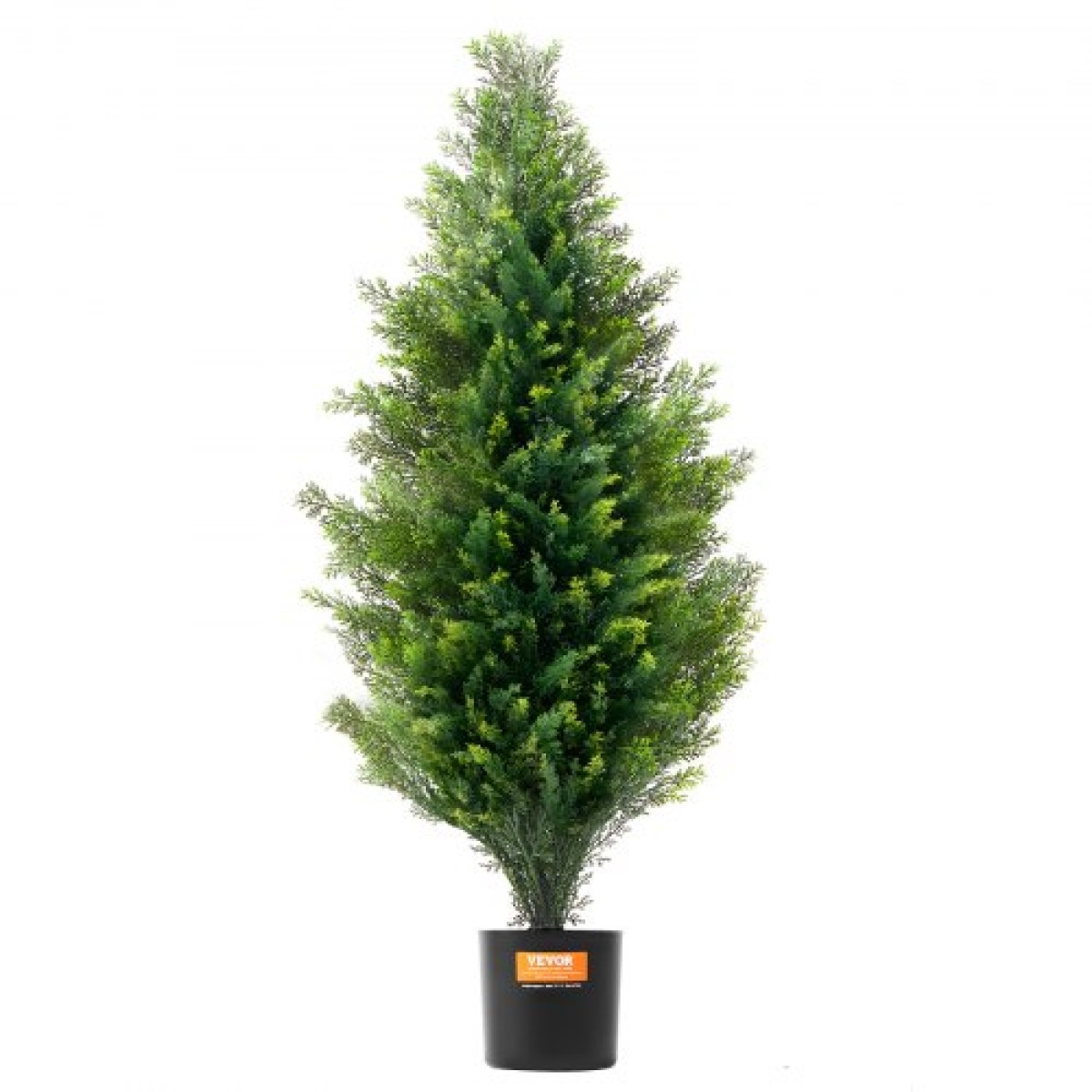 VEVOR Artificial Cedar Topiary Tree, ύψους 36 ιντσών (2 τεμάχια), με έξτρα φύλλα & γλάστρα Faux αειθαλές φυτό ψεύτικο πεύκο κυπαρίσσι, σετ τεχνητής πρασίνου με αξιολόγηση UV για διακόσμηση σπιτιού εσωτερικού/εξωτερικού χώρου