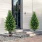 VEVOR Artificial Cedar Topiary Tree, ύψους 36 ιντσών (2 τεμάχια), με έξτρα φύλλα & γλάστρα Faux αειθαλές φυτό ψεύτικο πεύκο κυπαρίσσι, σετ τεχνητής πρασίνου με αξιολόγηση UV για διακόσμηση σπιτιού εσωτερικού/εξωτερικού χώρου