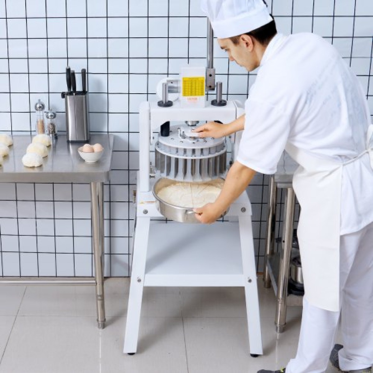VEVOR Dough Divider Rounder, 40PCS Manual Dough Equal Divider Machine, 1,06oz - 4,94oz Χειροπίεση Κόφτης ζύμης με δίσκο και λεπίδα από ανοξείδωτο ατσάλι 304, Αρτοποιός για αρτοποιεία, εστιατόρια, εμπορικά καταστήματα