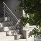 Κιγκλιδώματα VEVOR για εξωτερικά σκαλοπάτια, 59 σε μήκος κιτ χειρολαβών σκαλοπατιών 5 εγκάρσιων ράβδων, κιγκλιδώματα από μεταβατικό χάλυβα με κιτ εγκατάστασης, χειρολισθήρες σκάλας διπλής στήλης για ηλικιωμένους, βεράντα και κατάστρωμα