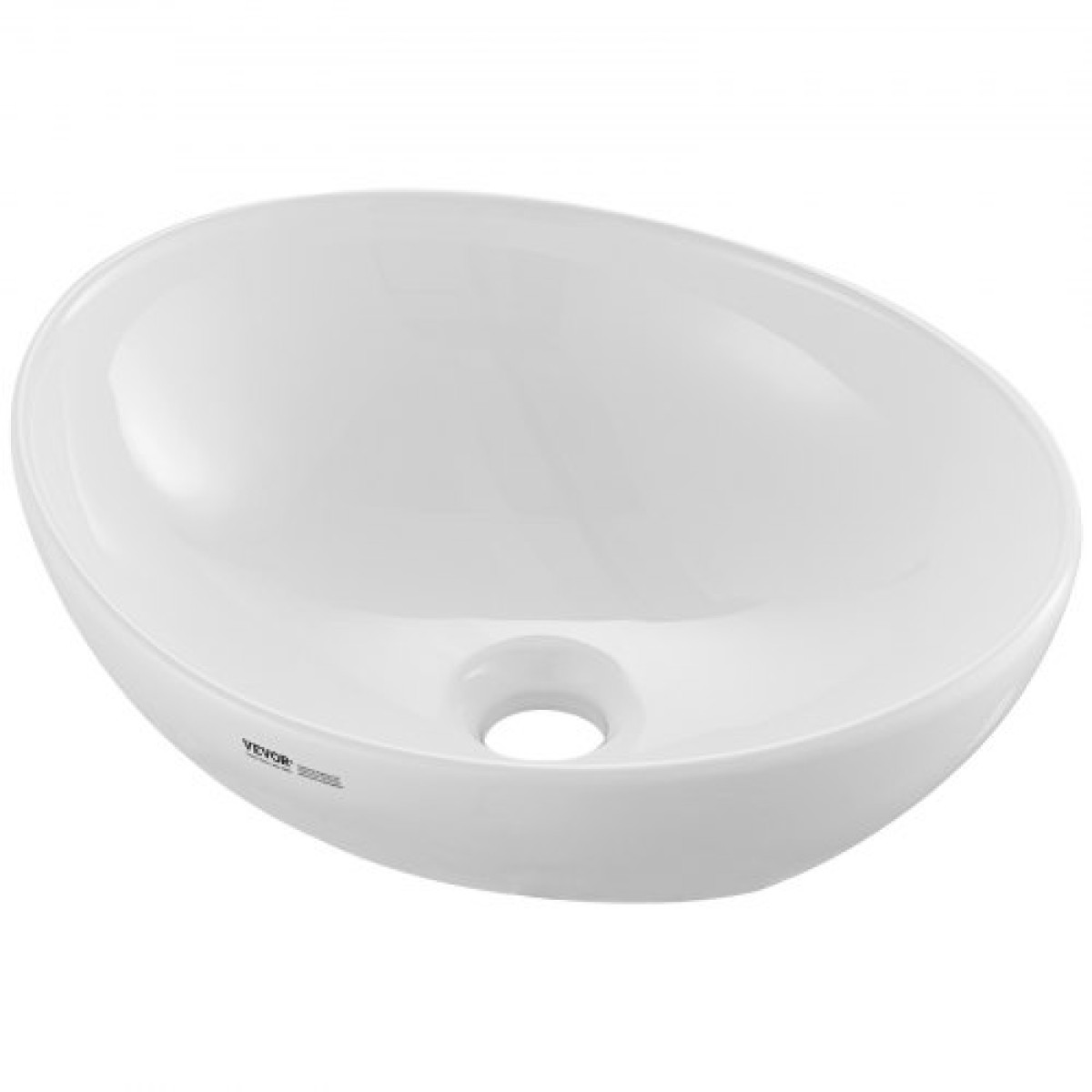 VEVOR Οβάλ νιπτήρας σκαφών, 16" x 13,4" Πάγκος μπολ νιπτήρα σκαφών μπάνιου, Λευκοί κεραμικοί νεροχύτες μπάνιου πάνω από τον πάγκο, νιπτήρας μπολ με μοντέρνο στυλ, καλά συσκευασμένος για μπάνιο, ξενοδοχείο, τουαλέτα, RV