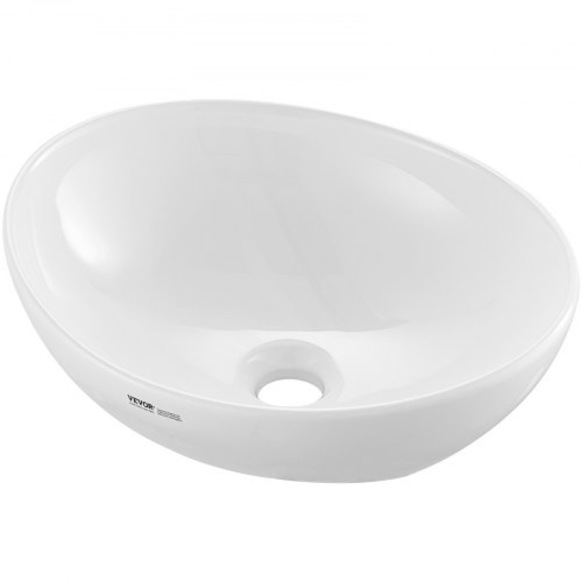 VEVOR Οβάλ νιπτήρας σκαφών, 16" x 13,4" Πάγκος μπολ νιπτήρα σκαφών μπάνιου, Λευκοί κεραμικοί νεροχύτες μπάνιου πάνω από τον πάγκο, νιπτήρας μπολ με μοντέρνο στυλ, καλά συσκευασμένος για μπάνιο, ξενοδοχείο, τουαλέτα, RV
