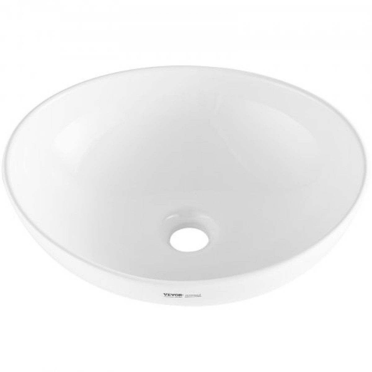 VEVOR Οβάλ νιπτήρας σκαφών, 16" x 13,4" Πάγκος μπολ νιπτήρα σκαφών μπάνιου, Λευκοί κεραμικοί νεροχύτες μπάνιου πάνω από τον πάγκο, νιπτήρας μπολ με μοντέρνο στυλ, καλά συσκευασμένος για μπάνιο, ξενοδοχείο, τουαλέτα, RV
