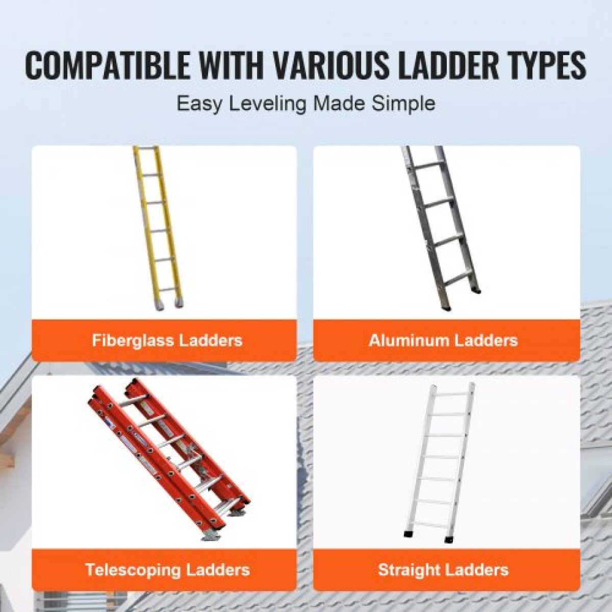 VEVOR Ladder Levler 172,4 kg Εργαλείο ισοπέδωσης φορτίου PP με αποθήκευση για ανώμαλο έδαφος