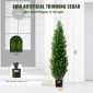 VEVOR 2 Pack 152,4 cm Artificial Cedar Topiary Tree Faux Plant UV Decor In/Outdoor