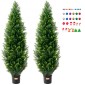 VEVOR 2 Pack 152,4 cm Artificial Cedar Topiary Tree Faux Plant UV Decor In/Outdoor