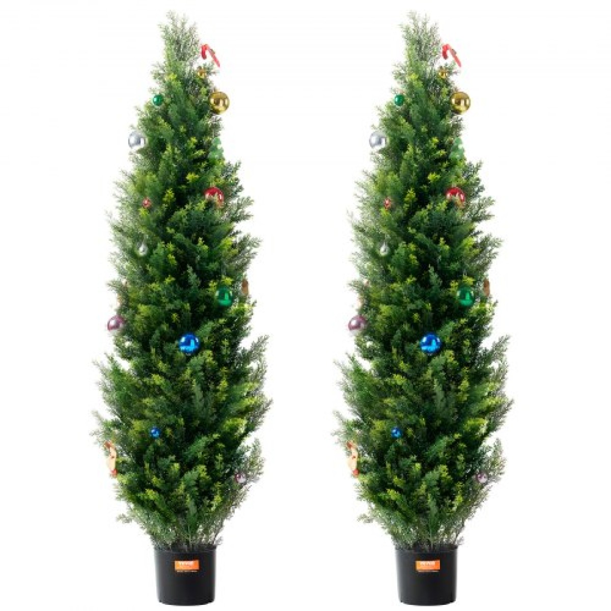 VEVOR 2 Pack 152,4 cm Artificial Cedar Topiary Tree Faux Plant UV Decor In/Outdoor