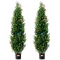VEVOR 2 Pack 152,4 cm Artificial Cedar Topiary Tree Faux Plant UV Decor In/Outdoor