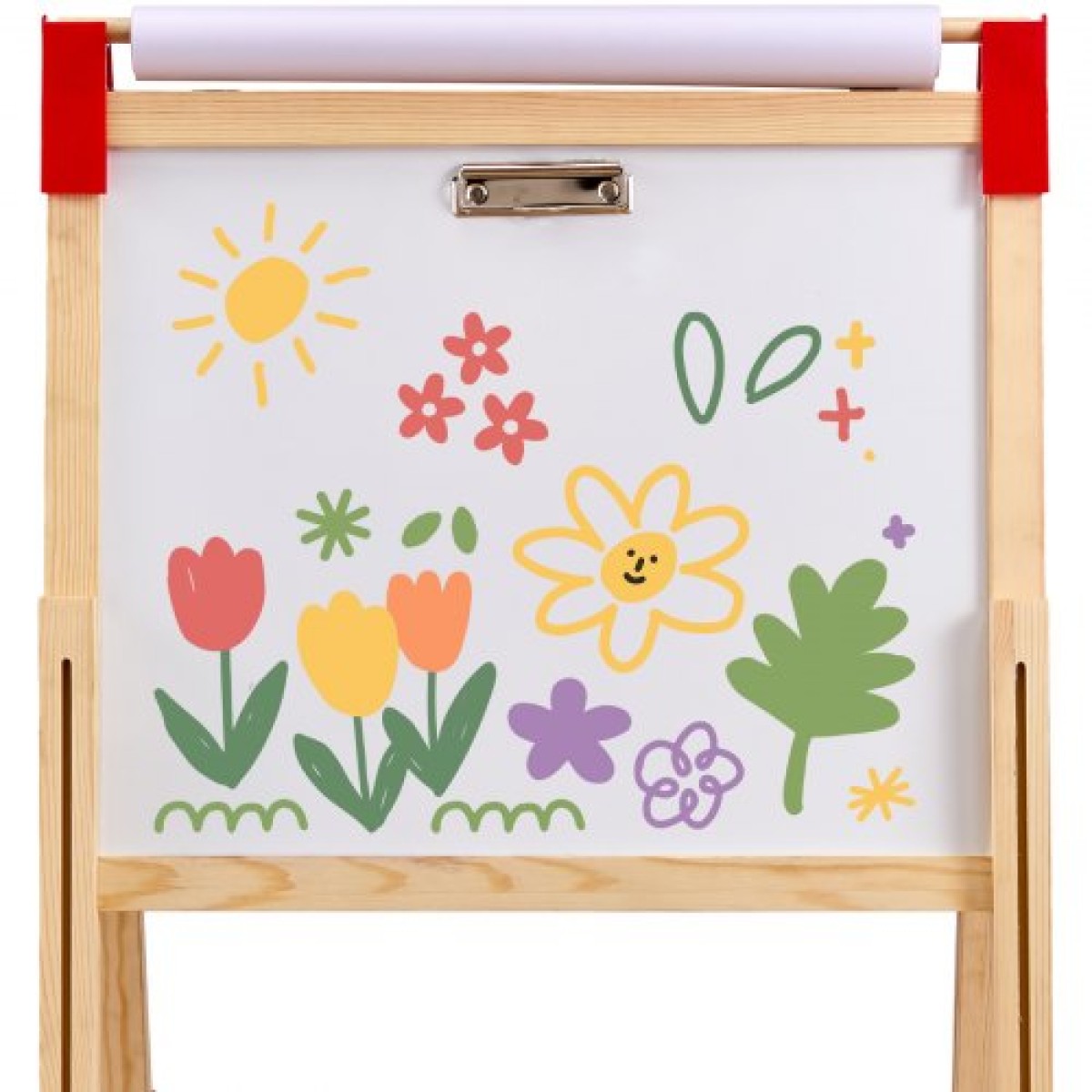 VEVOR Art Easel for Kids, 3 σε 1 Ξύλινο Παιδικό καλλιτεχνικό καβαλέτο διπλής όψεως με μαγνητικό πίνακα, μαυροπίνακα, ρολό χαρτιού, ρυθμιζόμενο όρθιο πίνακα σχεδίασης με αξεσουάρ ζωγραφικής, αποθήκευση για αγόρι κορίτσι
