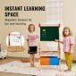 VEVOR Art Easel for Kids, 3 σε 1 Ξύλινο Παιδικό καλλιτεχνικό καβαλέτο διπλής όψεως με μαγνητικό πίνακα, μαυροπίνακα, ρολό χαρτιού, ρυθμιζόμενο όρθιο πίνακα σχεδίασης με αξεσουάρ ζωγραφικής, αποθήκευση για αγόρι κορίτσι