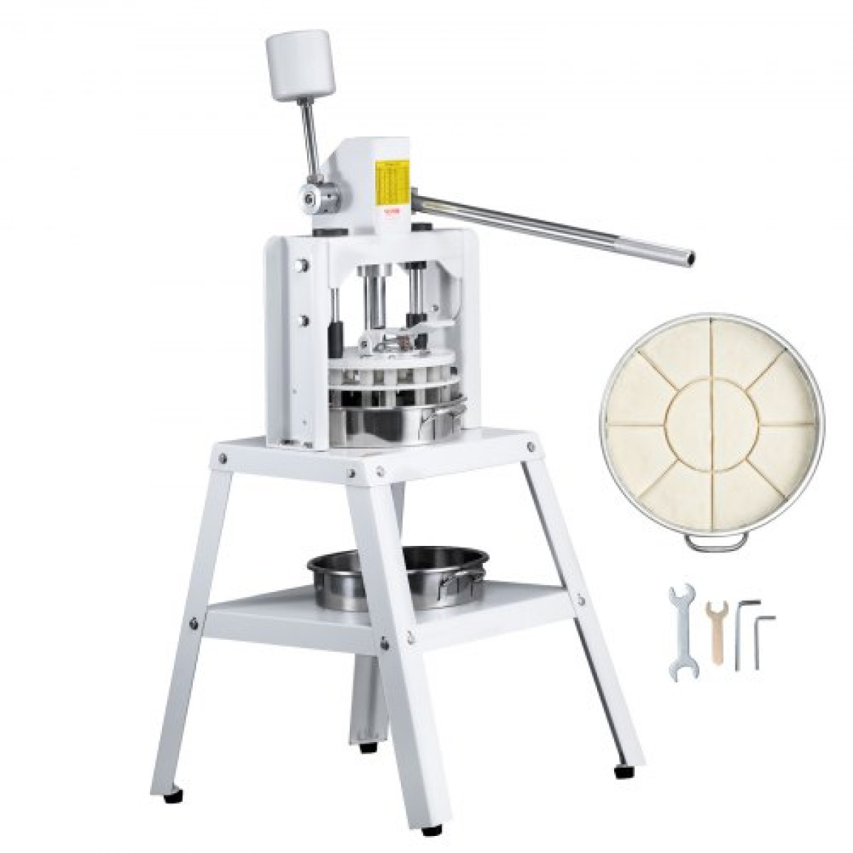 VEVOR Dough Divider Rounder, 10PCS Manual Dough Equal Divider Machine, 4,23oz - 19,75oz Χειροπίεση Κόφτης ζύμης με δίσκο και λεπίδα από ανοξείδωτο ατσάλι 304, Αρτοποιός για αρτοποιεία, εστιατόρια, εμπορικά καταστήματα