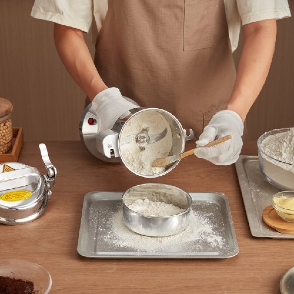 VEVOR Ηλεκτρικός μύλος σιτηρών VEVOR 150g, Εμπορικοί μύλοι μπαχαρικών υψηλής ταχύτητας 850W, Μηχανή σε σκόνη πολτοποιητής από ανοξείδωτο χάλυβα, για ξηρούς κόκκους Μπαχαρικά Δημητριακά Καφές πιπέρι καλαμποκιού, ίσιος τύπος