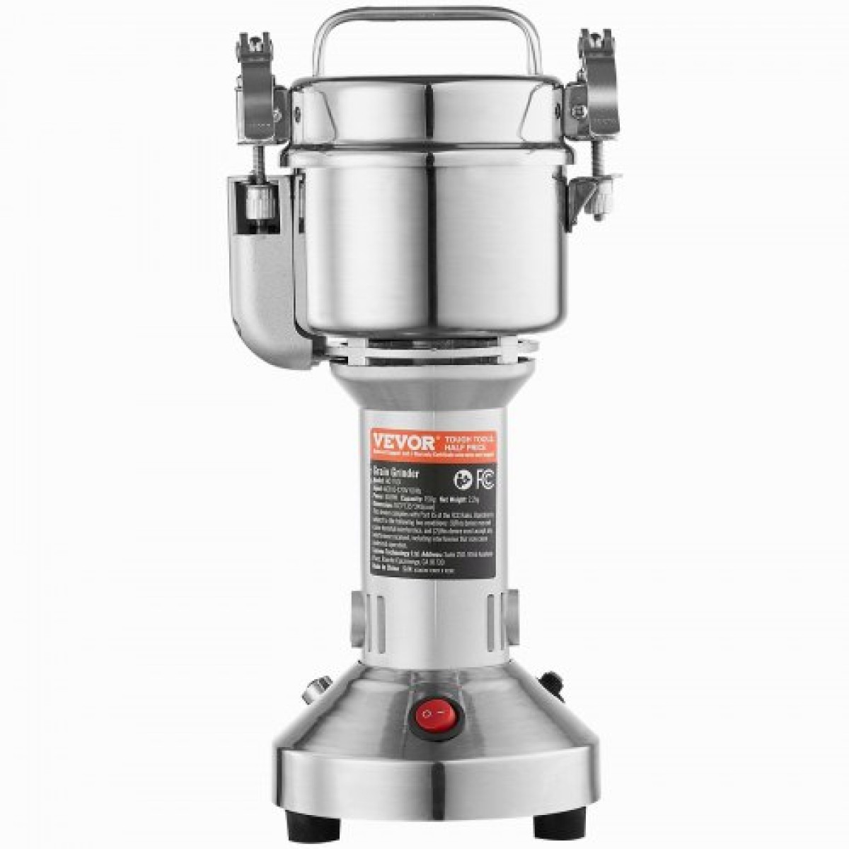 VEVOR Ηλεκτρικός μύλος σιτηρών VEVOR 150g, Εμπορικοί μύλοι μπαχαρικών υψηλής ταχύτητας 850W, Μηχανή σε σκόνη πολτοποιητής από ανοξείδωτο χάλυβα, για ξηρούς κόκκους Μπαχαρικά Δημητριακά Καφές πιπέρι καλαμποκιού, ίσιος τύπος