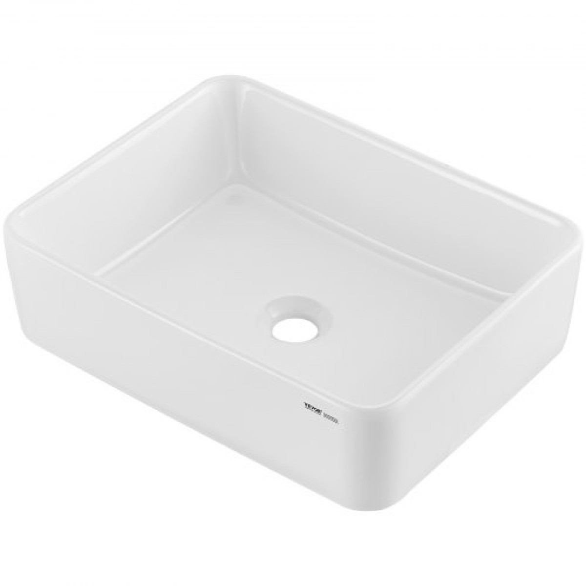 VEVOR Ορθογώνιος νεροχύτης σκάφους, 19" x 14,7" Πάγκος νιπτήρα σκαφών μπάνιου, Λευκοί κεραμικοί νεροχύτες μπάνιου πάνω από τον πάγκο, μοντέρνο στυλ, φωτεινός και κομψός, καλά συσκευασμένος για μπάνιο, ξενοδοχείο, τουαλέτα, RV
