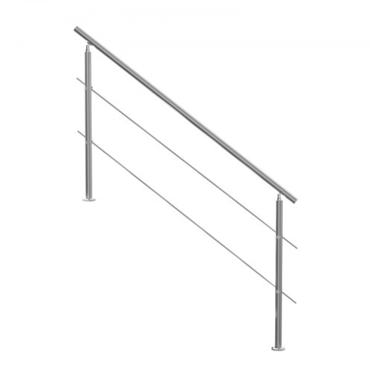 VEVOR 180,1 cm Κιγκλιδώματα για Εξωτερικά σκαλοπάτια 2 Εγκάρσιες ράβδοι Σκάλα για Βεράντα