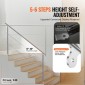 VEVOR 180,1 cm Κιγκλιδώματα για Εξωτερικά σκαλοπάτια 2 Εγκάρσιες ράβδοι Σκάλα για Βεράντα