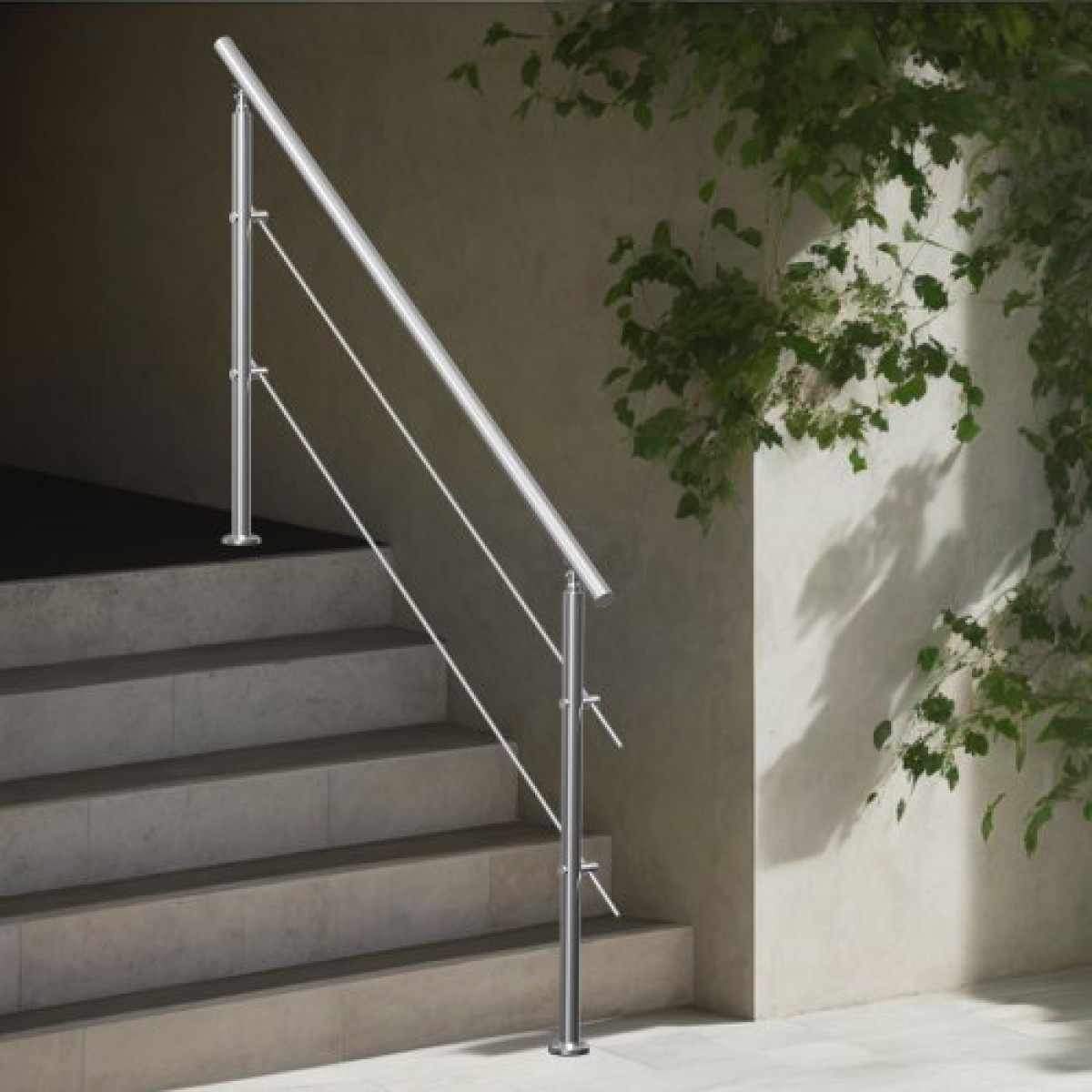 VEVOR 180,1 cm Κιγκλιδώματα για Εξωτερικά σκαλοπάτια 2 Εγκάρσιες ράβδοι Σκάλα για Βεράντα
