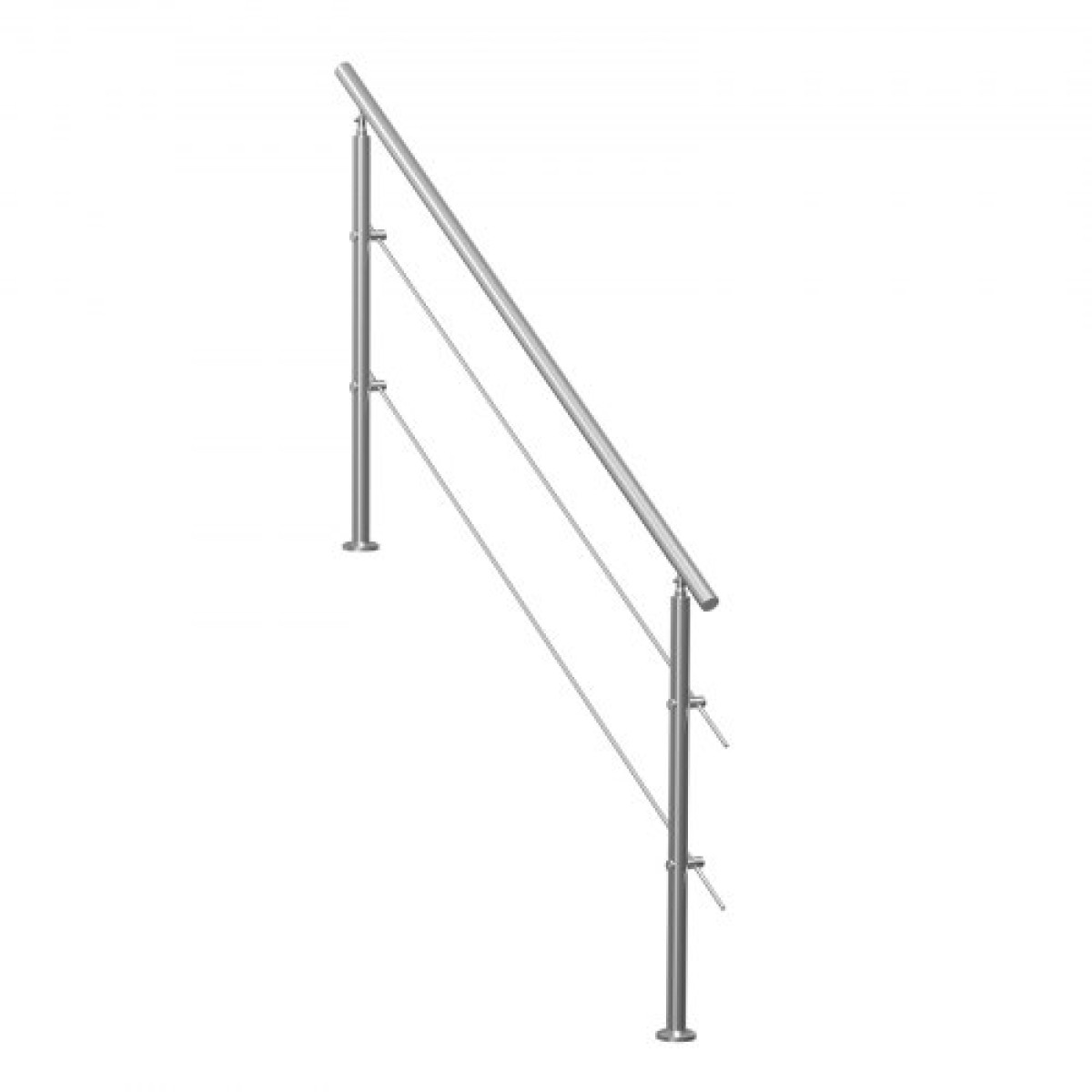 VEVOR 180,1 cm Κιγκλιδώματα για Εξωτερικά σκαλοπάτια 2 Εγκάρσιες ράβδοι Σκάλα για Βεράντα