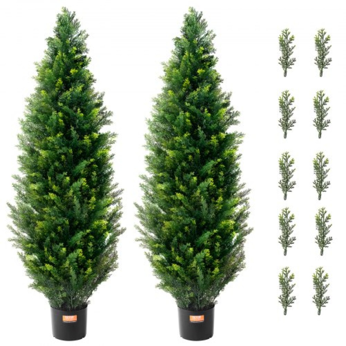 VEVOR 2 Pack 121,9 cm Artificial Cedar Topiary Tree Faux Plant UV Decor In/Outdoor