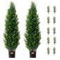 VEVOR 2 Pack 121,9 cm Artificial Cedar Topiary Tree Faux Plant UV Decor In/Outdoor